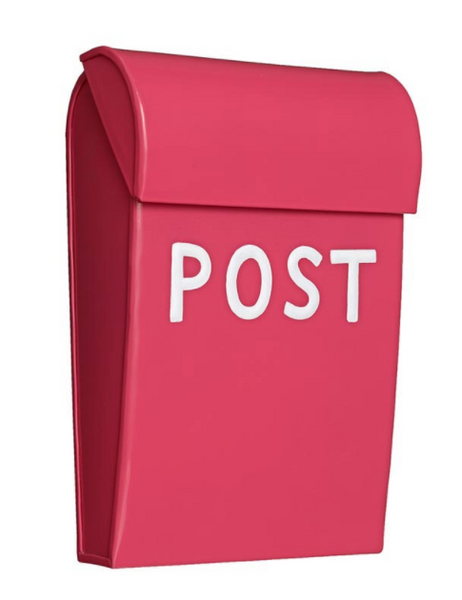 Bruka Postkasse mini skarp rosa/hvit