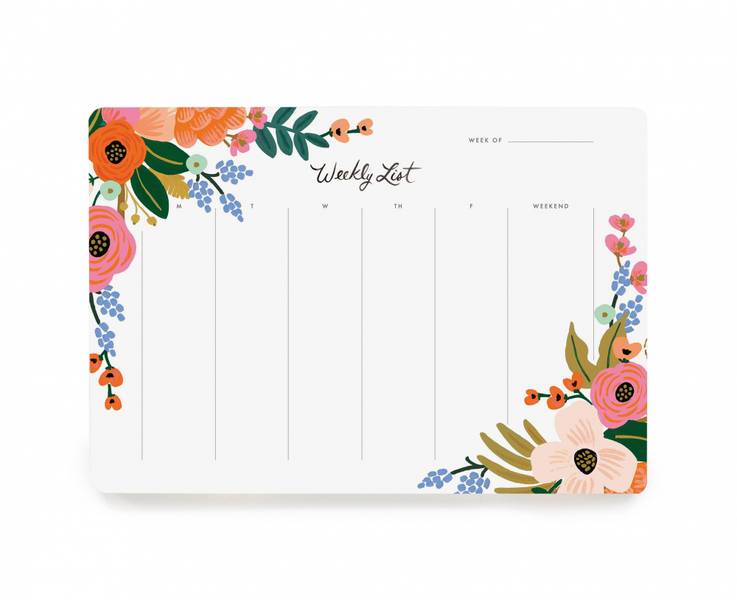 Lively Floral Weekly Deskpad Rifle paper co