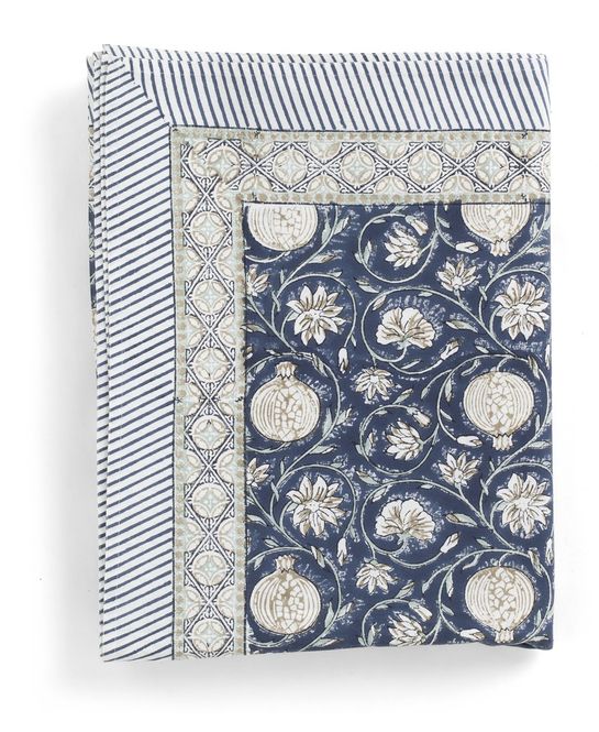 Hovedbilde Chamois Duk Tangier Pomegranate Blue 150x350cm