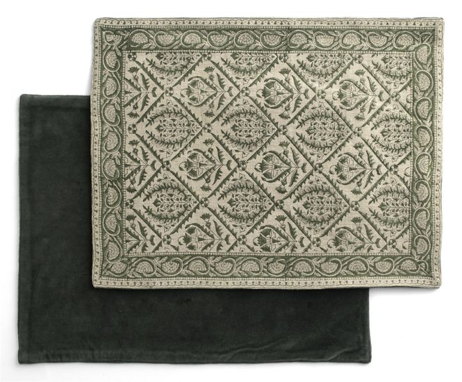 Hovedbilde Dekkebrikke Jaipur Moss lin/velour