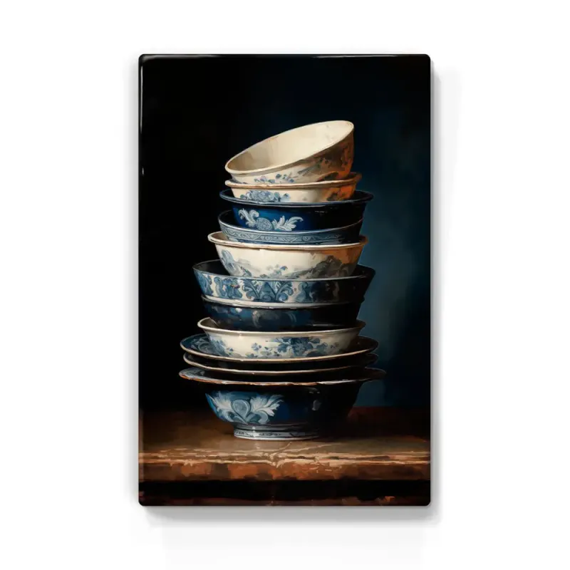 Laqueprint Stack of Delft Blue Bowls 2