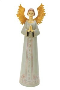 Hovedbilde Engel Marianne antikkbl&aring; 45 cm