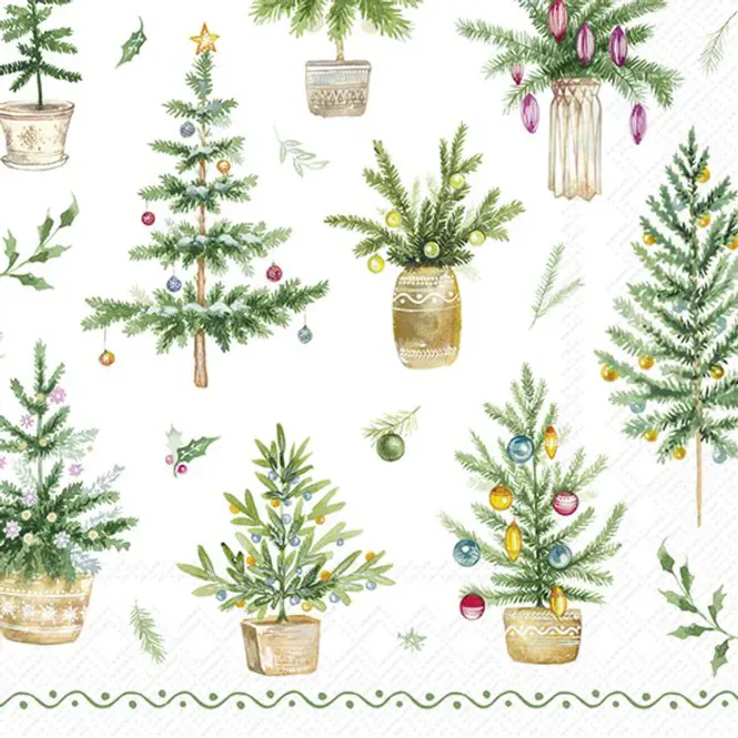 Hovedbilde Ihr kaffeservietter Festive Holidays Green