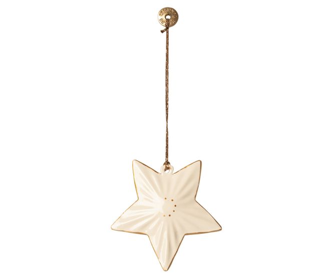Hovedbilde Juletrepynt Metallstjerne offwhite