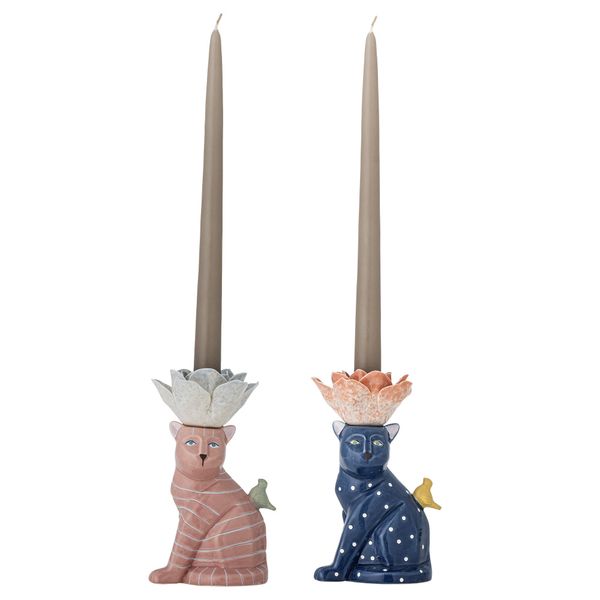 Eri lysestake bl&aring;/rosa