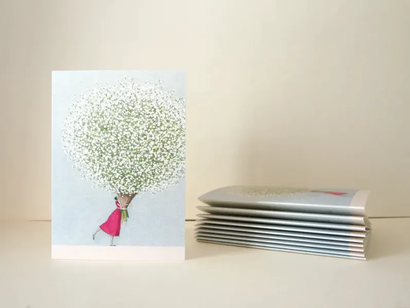 Laura Stoddart Babys Breath kort 10pk. 