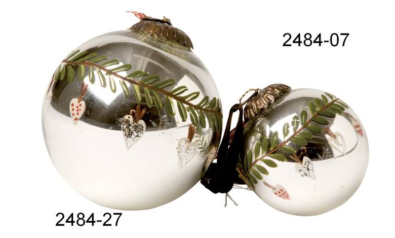 Walther & Co Glasskule med små hjerter 7 cm