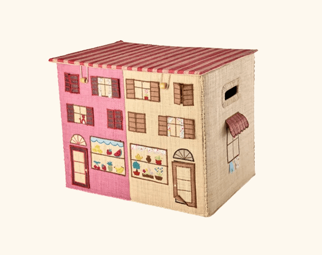 Hovedbilde Rice Raffia Storage Box with Paris Theme Large