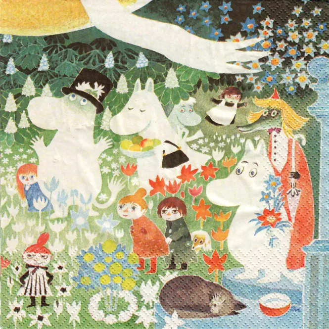 Hovedbilde Moomin Muumit Niityllä kaffeservietter