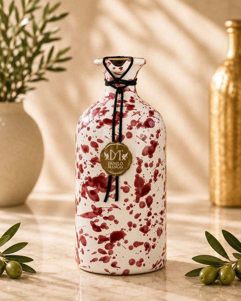 Manco EVOO 500ml keramikkflaske r&oslash;d/bl&aring;/gr&oslash;nn