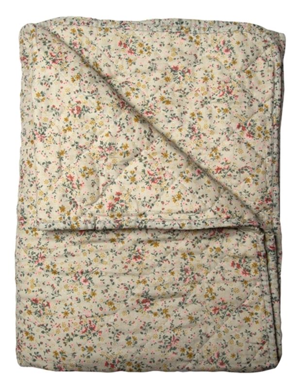 Quilt småblomstrete lysegrønn 140x220