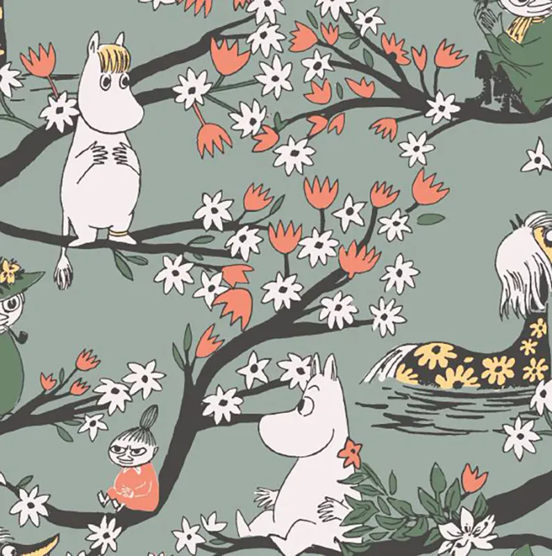 Moomin Muumi Rakastuu Green servietter
