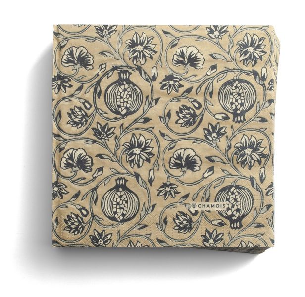Chamois Servietter Tangier Pomegranate Beige & Blue