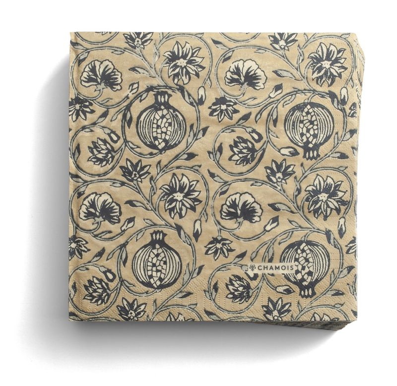 Servietter Tangier Pomegranate Beige & Blue