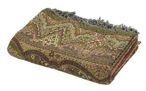 Hovedbilde Pledd Paisley Green/Peach
