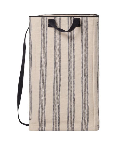 Lexington Striped Canvas Laundry Basket