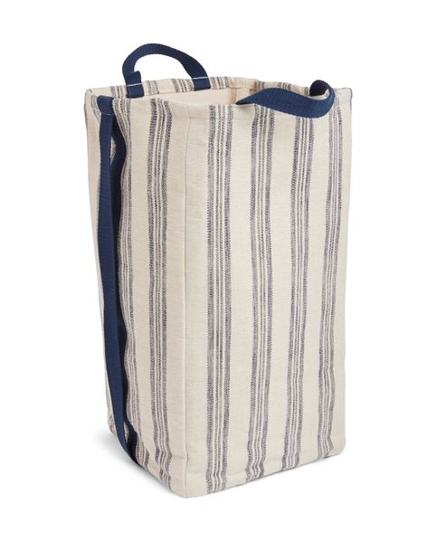 Lexington Striped Canvas Laundry Basket