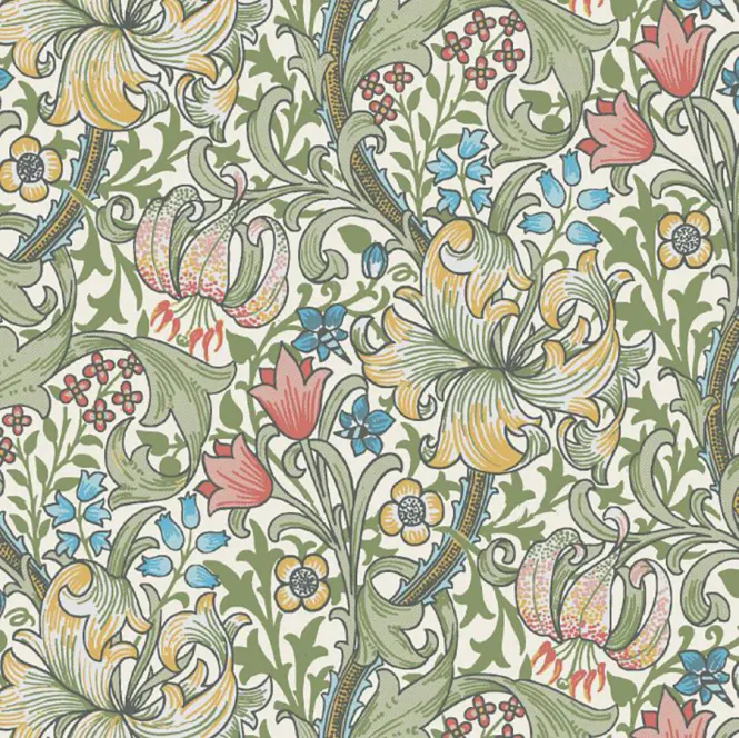 Hovedbilde Servietter Morris Golden Lily green kaffe